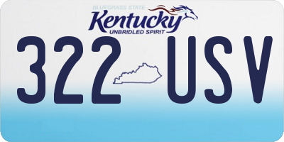 KY license plate 322USV