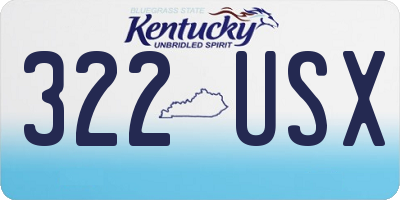 KY license plate 322USX