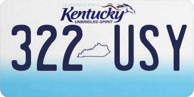 KY license plate 322USY