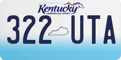 KY license plate 322UTA