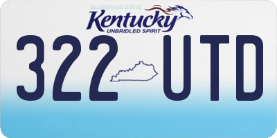 KY license plate 322UTD