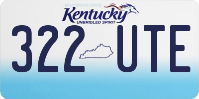 KY license plate 322UTE