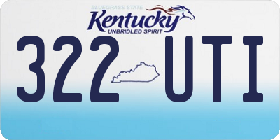 KY license plate 322UTI