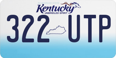 KY license plate 322UTP