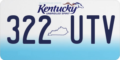 KY license plate 322UTV