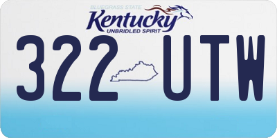 KY license plate 322UTW