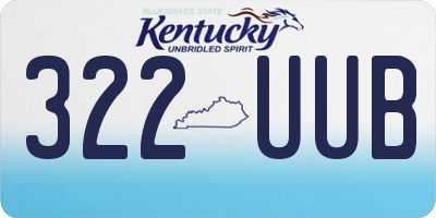 KY license plate 322UUB