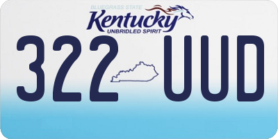 KY license plate 322UUD