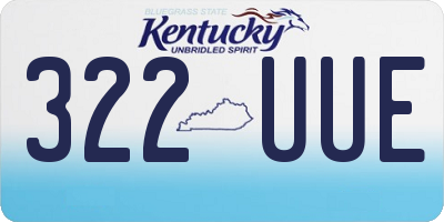 KY license plate 322UUE