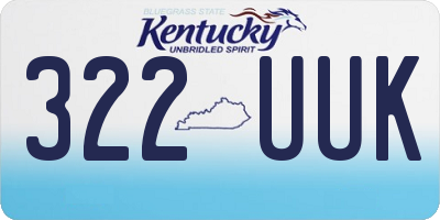 KY license plate 322UUK