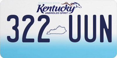KY license plate 322UUN