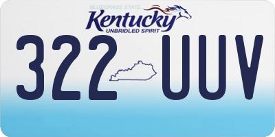 KY license plate 322UUV