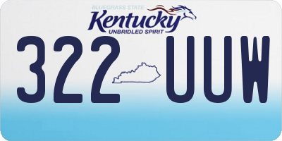 KY license plate 322UUW