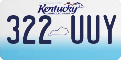 KY license plate 322UUY