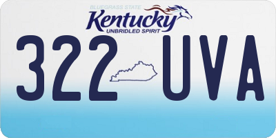 KY license plate 322UVA