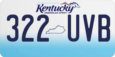 KY license plate 322UVB