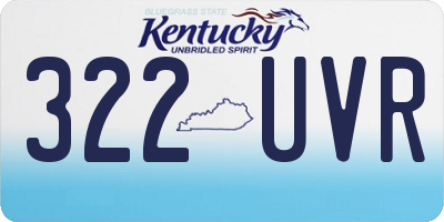KY license plate 322UVR