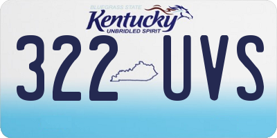 KY license plate 322UVS
