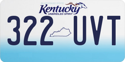 KY license plate 322UVT