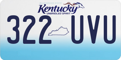 KY license plate 322UVU