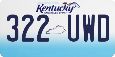 KY license plate 322UWD