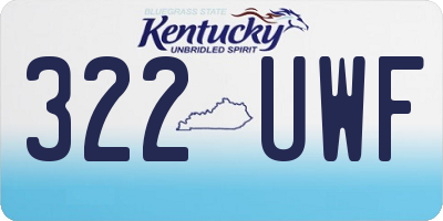 KY license plate 322UWF