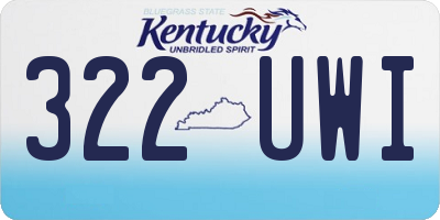 KY license plate 322UWI