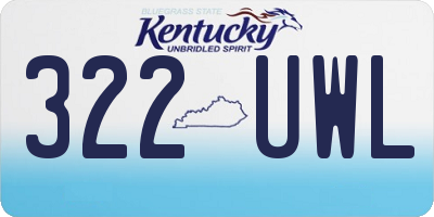 KY license plate 322UWL