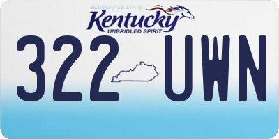 KY license plate 322UWN