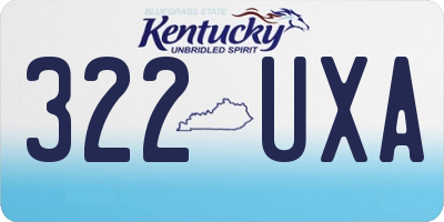 KY license plate 322UXA