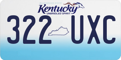 KY license plate 322UXC