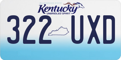 KY license plate 322UXD