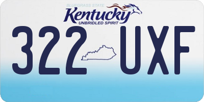 KY license plate 322UXF