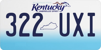 KY license plate 322UXI