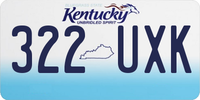 KY license plate 322UXK