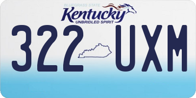 KY license plate 322UXM