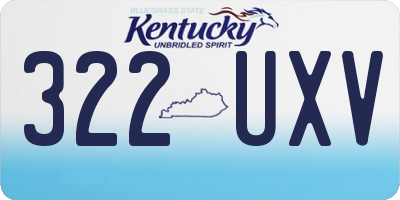 KY license plate 322UXV