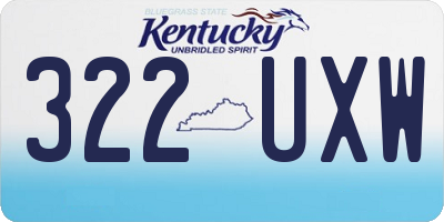 KY license plate 322UXW