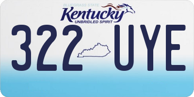 KY license plate 322UYE