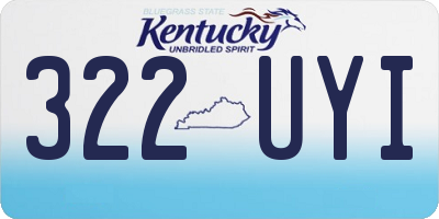 KY license plate 322UYI