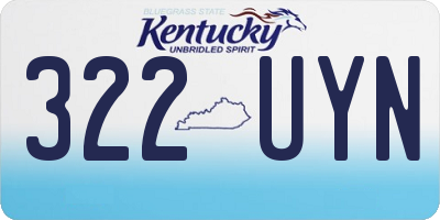 KY license plate 322UYN