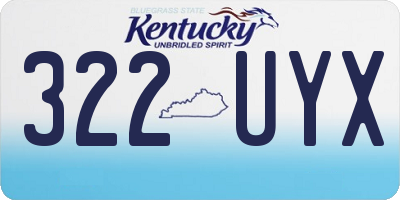KY license plate 322UYX