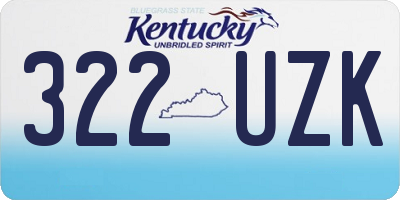KY license plate 322UZK