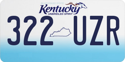 KY license plate 322UZR