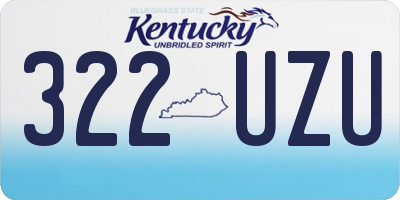 KY license plate 322UZU