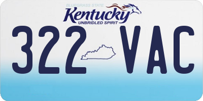 KY license plate 322VAC