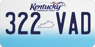 KY license plate 322VAD