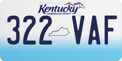KY license plate 322VAF