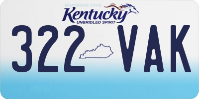 KY license plate 322VAK