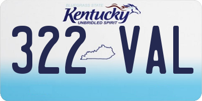 KY license plate 322VAL